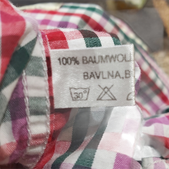 Vintage Alpin de luxe Oktoberfest Checkered Multicolour Shirt Men's Size XL - Picture 5 of 6